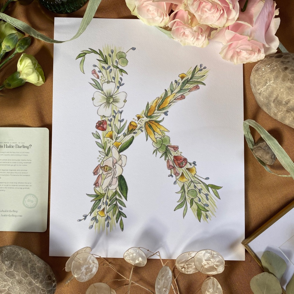 Hattie Darling - 8x10” Monogram Art Print - K